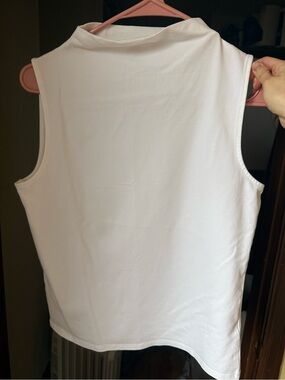 High-neck Women's Sleeveless White Top